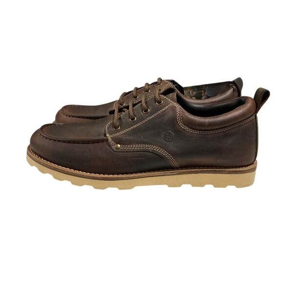 Old West Moc Toe Oxford Shoes Men 11 EE Brown Leather Lace Up Casual Comfort NWD